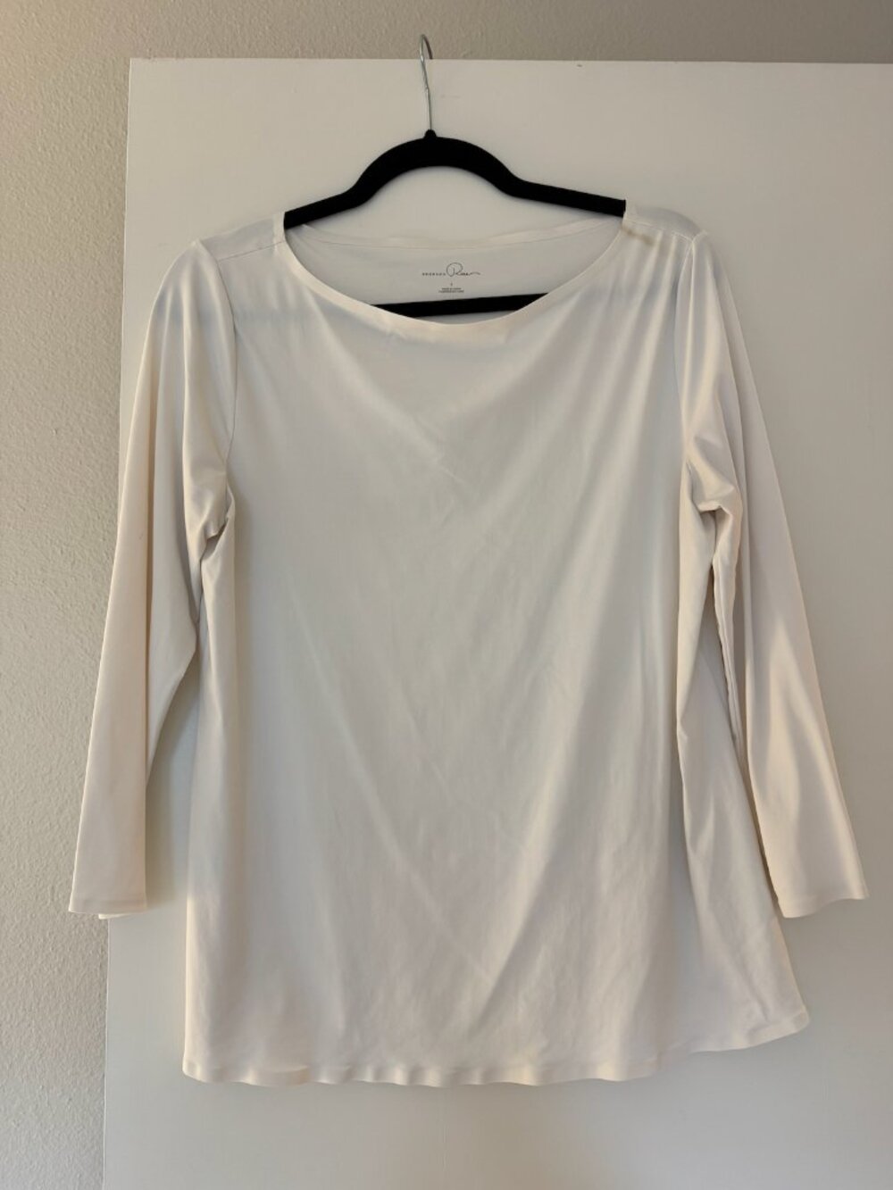 white three quarter sleeve blouse - Size S